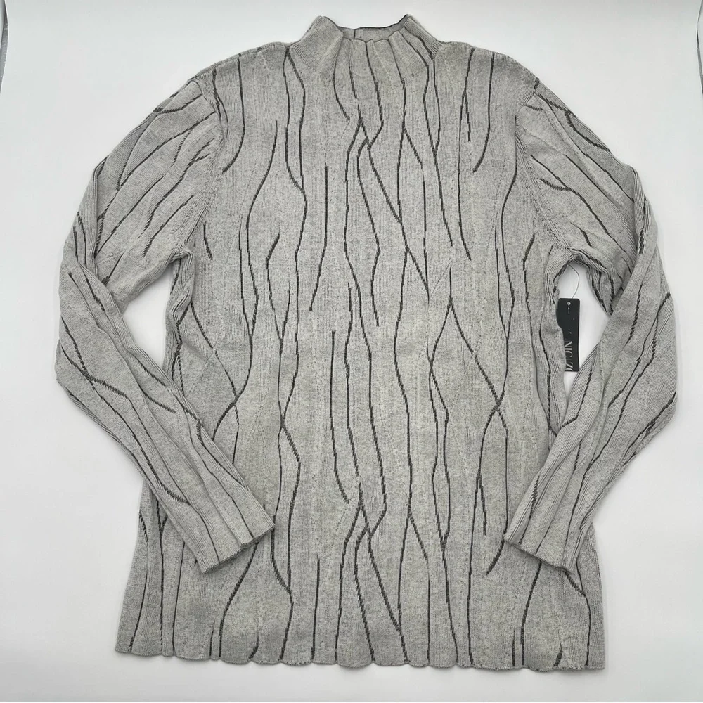 Nic + Zoe Women's Knit Sweater Tunic Mock Neck Long Sleeve Size XL New - Picture 4 of 13